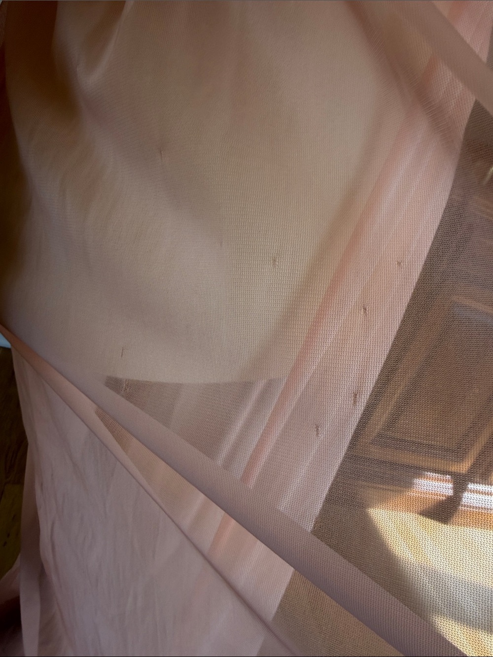 Vintage 70s Pink Sheer Peignoir Robe / Maxi Dress — Medium - Picture 8 of 9
